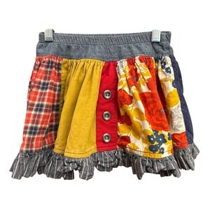 Persnickety Girls Size 5 Years Skirt Patchwork Ruffle Colorful Whimsical
